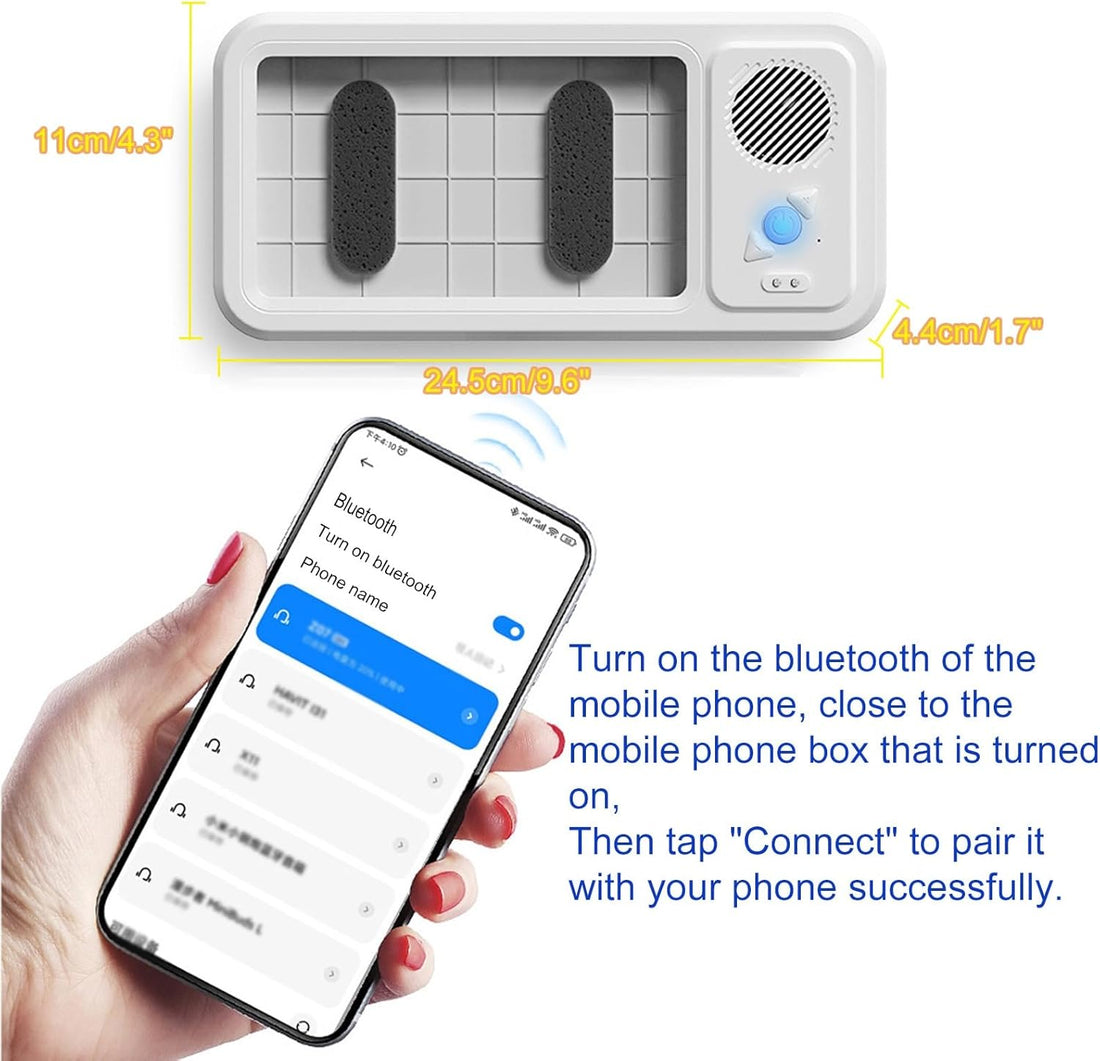 New Bluetooth Shower Speaker Mobile Phone Case Anti-Fog Touch Screen 360 Rotation for Shower Kitchen Swim Universal